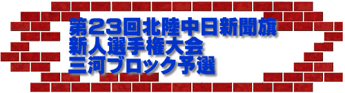 第23回北陸中日新聞旗 新人選手権大会 三河ブロック予選